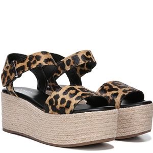 Franco Sarto Leopard Wedge Sandal | Size 7W